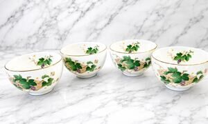 Vintage Japanese Biya Porcelain Tea Cups